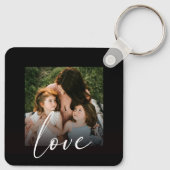 Moderne Script Calligraphy Photo Love Sjabloon Sleutelhanger (Achterkant)