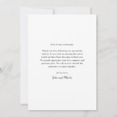 Moderne Script Calligraphy Photo Wedding Bedankkaart (Achterkant)