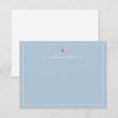 Moderne Script Calligraphy Roos Gold Heart Notitiekaartje (Voorkant / Achterkant)