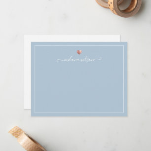 Moderne Script Calligraphy Roos Gold Heart Notitiekaartje