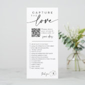 Moderne Script Capture The Love QR CODE Kaart (Staand voorkant)