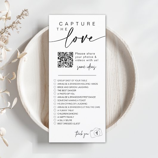 Moderne Script Capture The Love QR CODE Kaart
