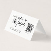 Moderne Script Capture The Love QR-code Vouwkaart Kaart (Voorkant)