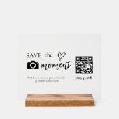 Moderne Script Capture The Love QR-code Weergave Acryl Bord (Voorkant)