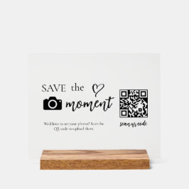 Moderne Script Capture The Love QR-code Weergave Acryl Bord