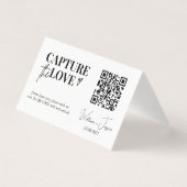 Moderne Script Capture The Love QR-codekaart Kaart (Voorkant)