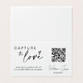 Moderne Script Capture The Love QR-codekaart Kaart (Buitenkant ongevouwen)