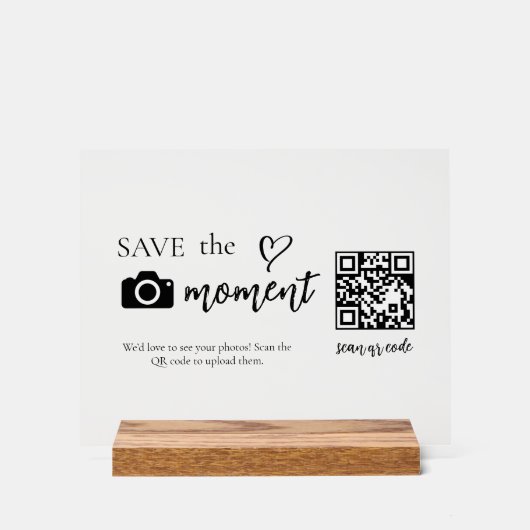 Moderne Script Capture The Love QR-codeweergave Acryl Bord (Voorkant)