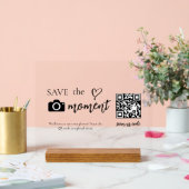 Moderne Script Capture The Love QR-codeweergave Acryl Bord (Huwelijk)