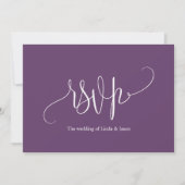 Moderne Script Cassis Bruiloft Menu Keuze RSVP Kaa Kaart (Voorkant)