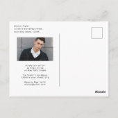 Moderne Script Casual Foto Afstudeer Uitnodiging (Achterkant)