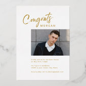 Moderne Script Casual Foto Afstuderen Folie Uitnodiging (Achterkant)