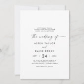 Moderne Script Casual Grooms Parents Wedding Kaart (Voorkant)