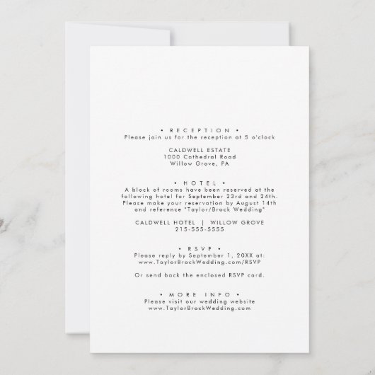 Moderne Script Casual Grooms Parents Wedding Kaart (Achterkant)