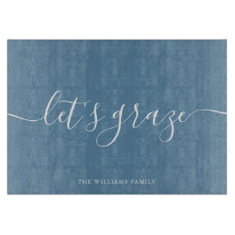 Moderne Script Charcuterie Family Grazing Board Snijplank