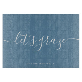 Moderne Script Charcuterie Family Grazing Board Snijplank