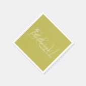 Moderne Script Chartreuse Monogram Huwelijk Servet (Hoek)