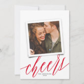 Moderne Script Cheers Nieuwjaar feestdag fotokaart Feestdagenkaart (Voorkant)