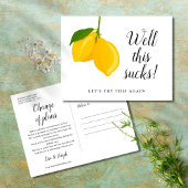 Moderne Script Citroenen Wijzig de Datum Uitgestel Briefkaart