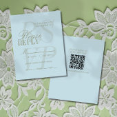 Moderne Script Citrus Blauwe Formele Trouwkaart RSVP Kaartje