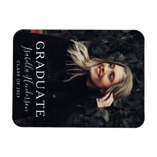 Moderne Script Class of 2022 Afstuderen Magneet (Horizontaal)