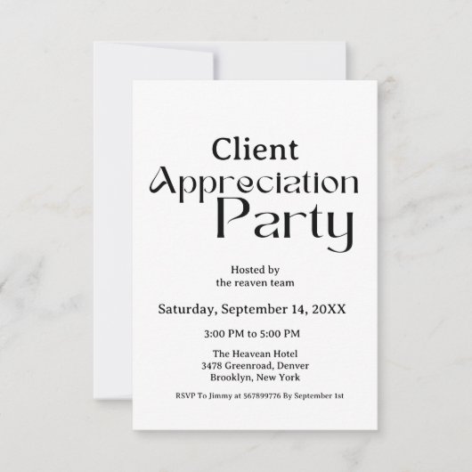 Moderne script client appreciatie party dankbaar kaart (Voorkant)