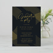 Moderne Script Concentric Arches Graduation Party Folie Uitnodiging (Staand Voorkant)