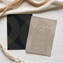 Moderne Script Concentric Arches Graduation Party