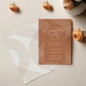 Moderne Script Concentric Arches Graduation Party Kaart