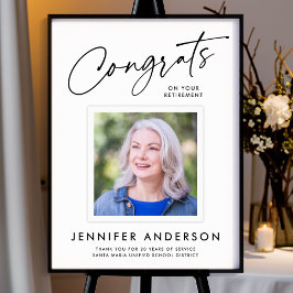 Moderne Script Congrats Pensioenfeest Foto Poster