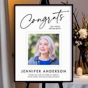 Moderne Script Congrats Pensioenfeest Foto Poster