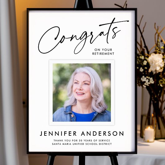 Moderne Script Congrats Pensioenfeest Foto Poster
