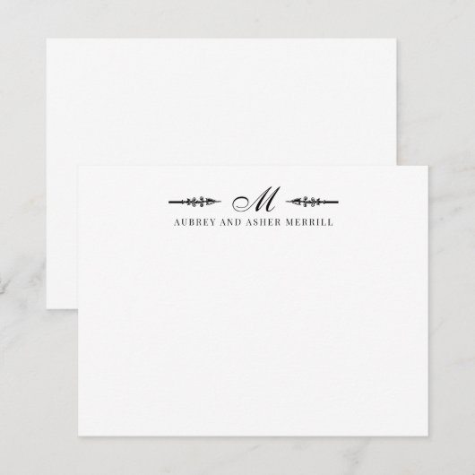 Moderne Script Couple Married Name Notitiekaartje (Voorkant / Achterkant)