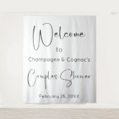 Moderne Script Couples Douche Welkom Achtergrond Wandkleed (Voorkant)