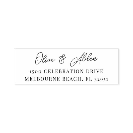 Moderne Script Couples Return Address Zelfinktende Stempel (Design)