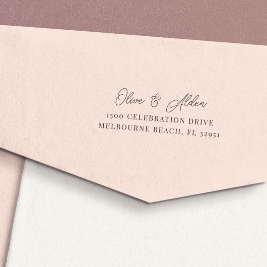 Moderne Script Couples Return Address Zelfinktende Stempel