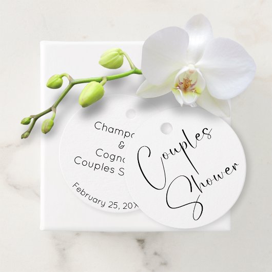 Moderne Script Couples Shower Bedankjes Labels