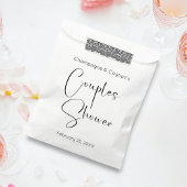 Moderne Script Couples Shower Bedankzakje