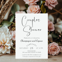 Moderne Script Couples Shower