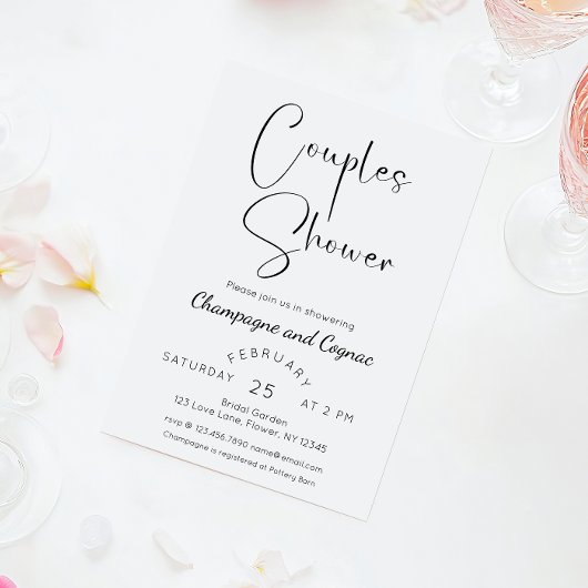 Moderne Script Couples Shower Kaart