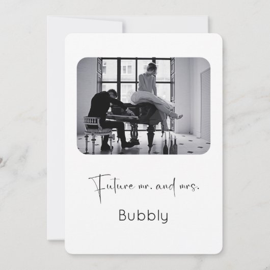 Moderne Script Couples Shower Kaart (Achterkant)