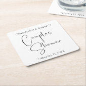 Moderne Script Couples Shower Kartonnen Onderzetters (Schuin)