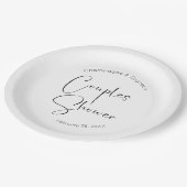 Moderne Script Couples Shower Papieren Bordje (Gekanteld)