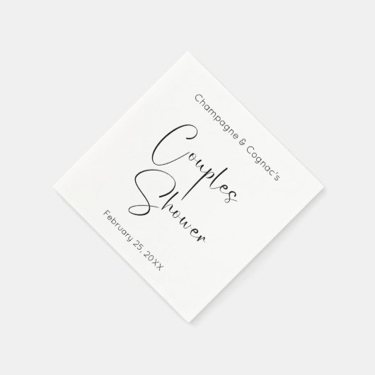 Moderne Script Couples Shower Servet (Hoek)