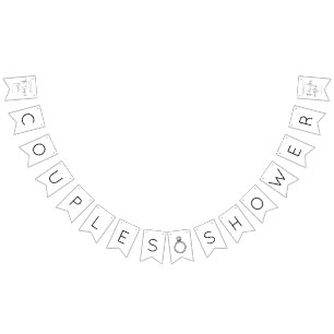 Moderne Script Couples Shower Vlaggetjes