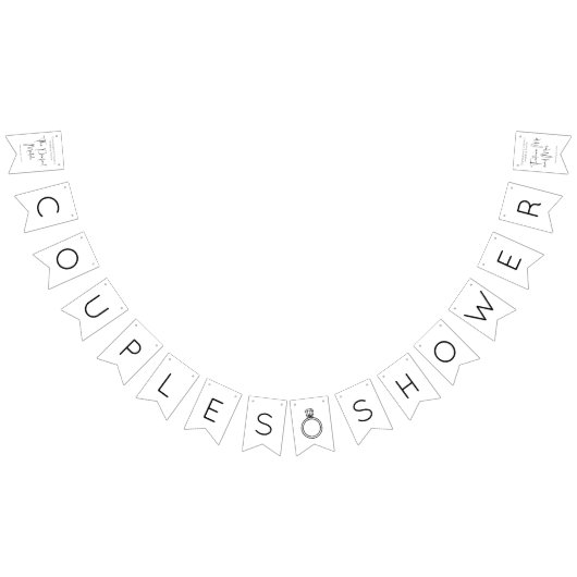 Moderne Script Couples Shower Vlaggetjes (Alle)