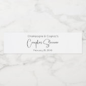 Moderne Script Couples Shower Waterfles Etiket (Enkel label)