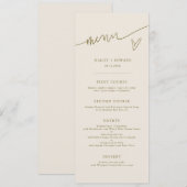 Moderne Script Crème Trouwmenu Menu (Voorkant / Achterkant)