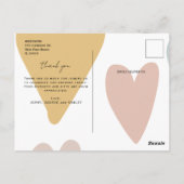 Moderne Script Dank Je 3 Foto's Baby Shower Briefkaart (Achterkant)