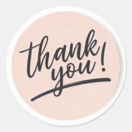 Moderne Script "Dank je wel" Ronde Sticker – Elega